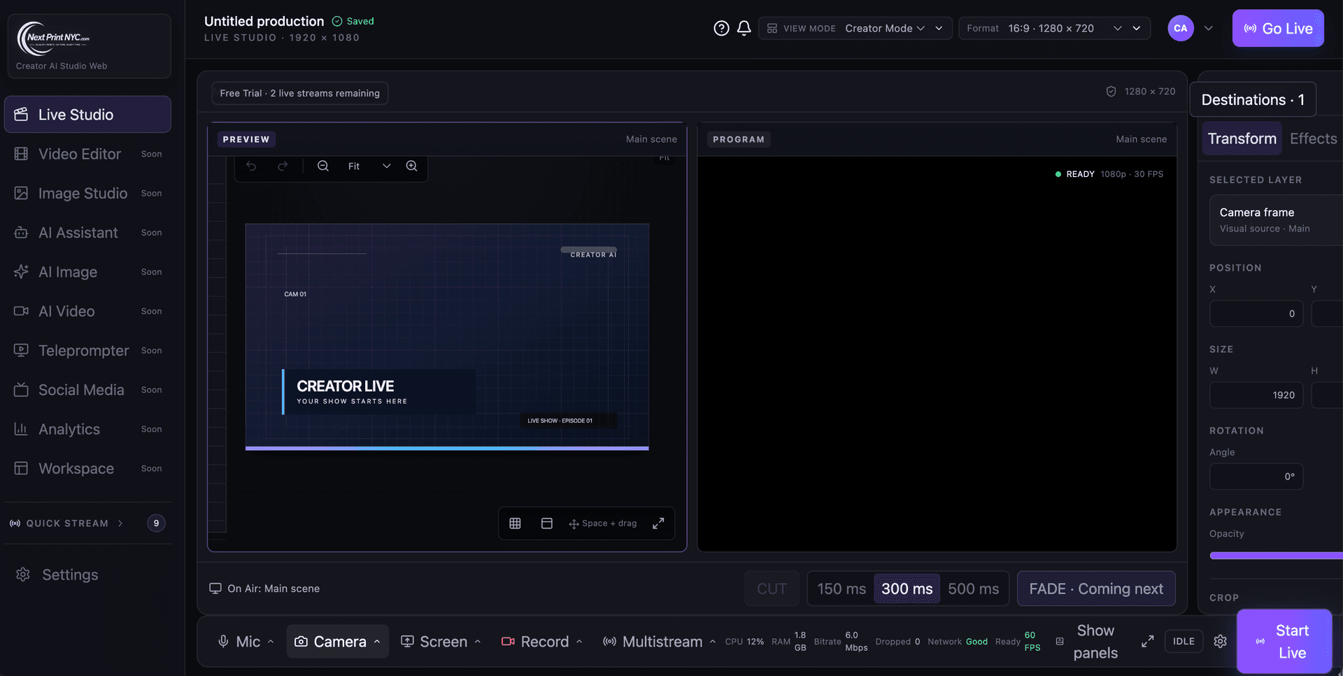 NS Creator Live Studio