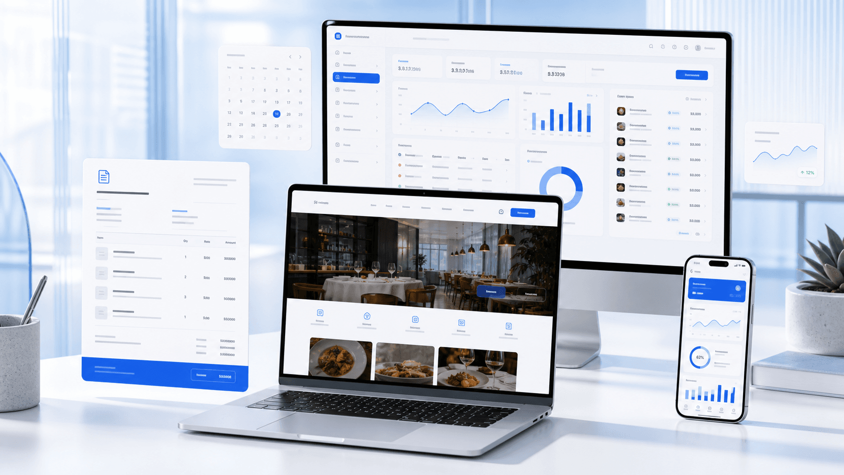 Website, plataforma de negocio, app móvil y herramientas de estimados